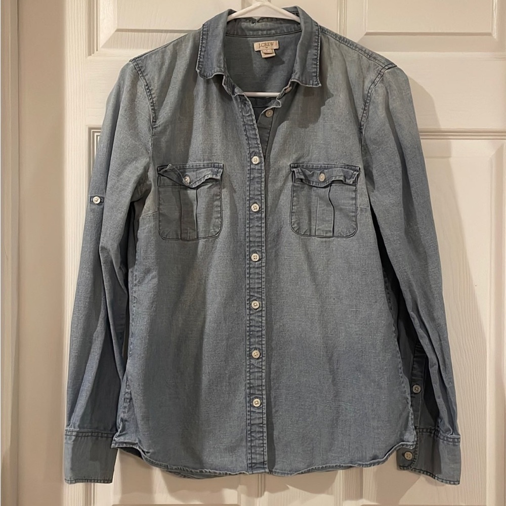 J. Crew Chambray Button Down sz S